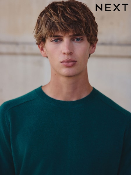 Verde - Regular Fit Signature 100% Cashmere Crew Neck Jumper (W40367) | R$ 950