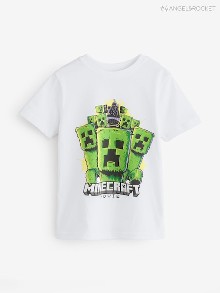 Angel & Rocket White Hartley Minecraft Film 100% Cotton T-Shirt (W40380) | R$ 170 - R$ 205