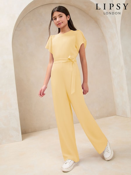Buttermilk galben - Lipsy Plasă Yoke Combinezon (5-16yrs) (W40407) | 238 LEI - 298 LEI