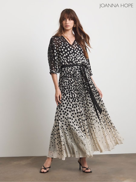 Joanna Hope Pleated Ombre Black Dress (W40565) | €149