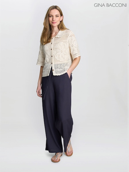 Gina Bacconi Birdie Crochet 100% Cotton Cream Shirt (W40751) | 90 €