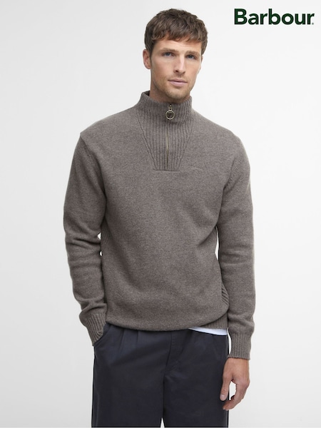 Barbour® Stone Lambswool Quarter Zip Jumper (W40816) | €127.50