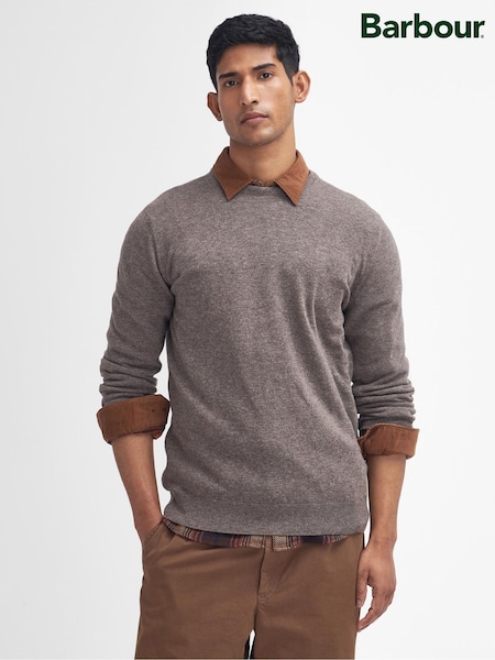Barbour® Brown Essential Lambswool Crew Neck Jumper (W40823) | €102