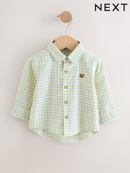 Yellow Gingham Character Long Sleeve Oxford Shirt (3mths-7yrs) (W40844) | €13 - €15