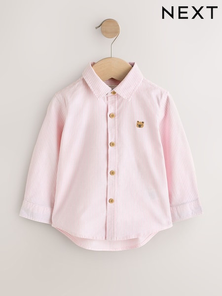Pink Stripe Character Long Sleeve Oxford Shirt (3mths-7yrs) (W40850) | €15 - €18