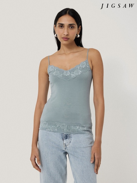 Jigsaw Blue Modal Lace Vest (W40885) | €40