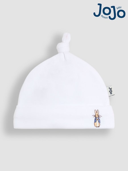 JoJo Maman Bébé White Peter Rabbit™ Baby Hat (W40900) | €10