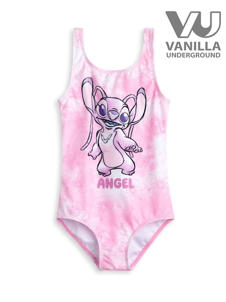 Vanilla Underground Pink Girls Disney Lilo & Stitch Multicoloured Angel Swimming Costume Swimsuit (W40973) | ₪107