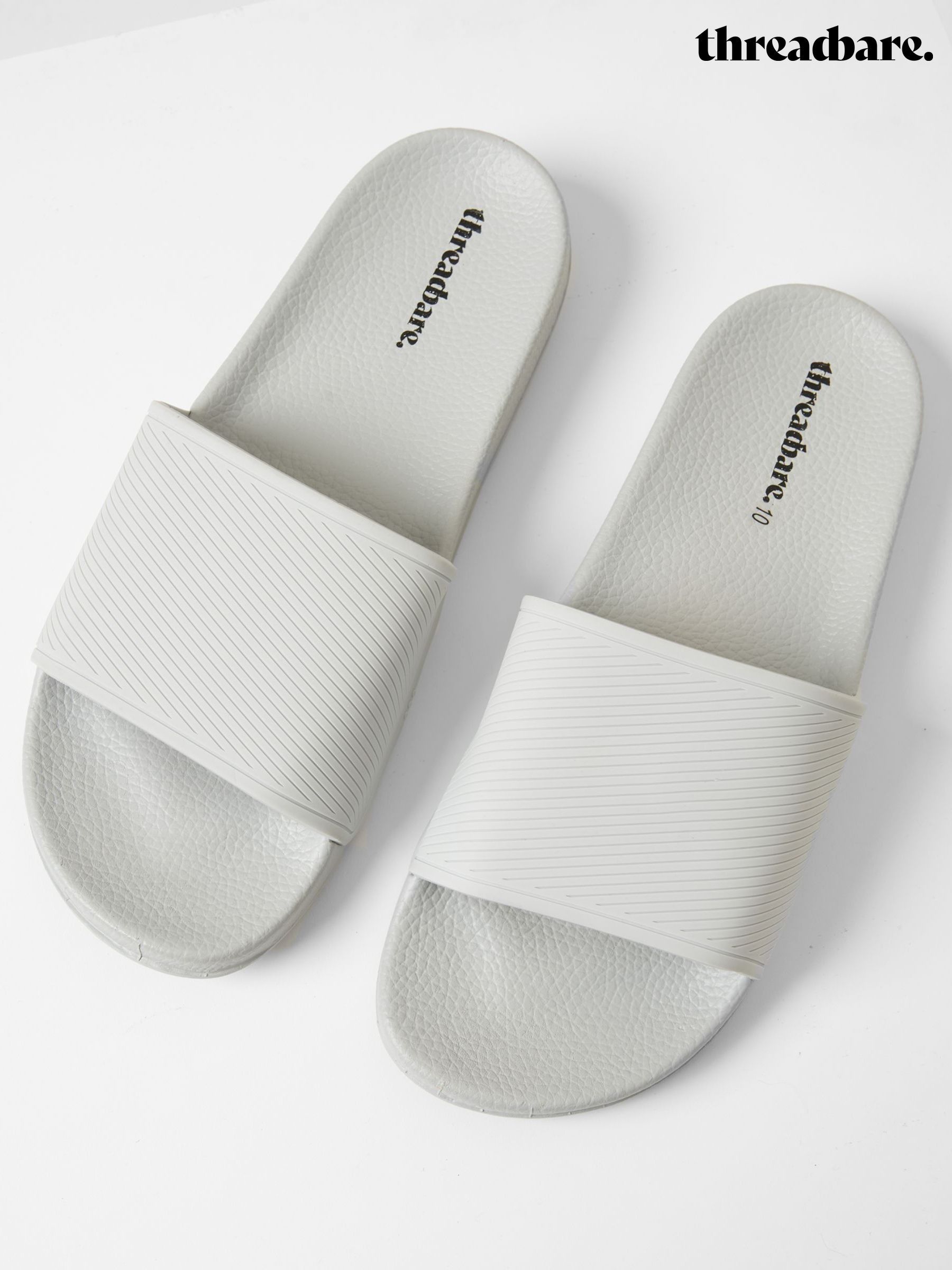 Mens Grey Sliders | Mens Grey Fluffy Sliders | Next Oman