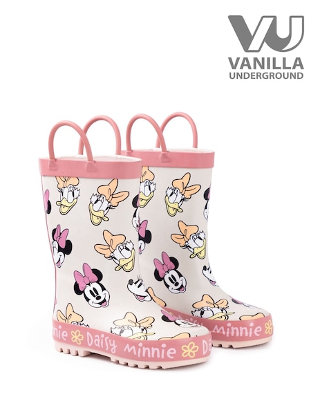 Vanilla Underground Pink Girls Disney Minnie and Daisy Wellington Boots with Handles (W41007) | ₪138