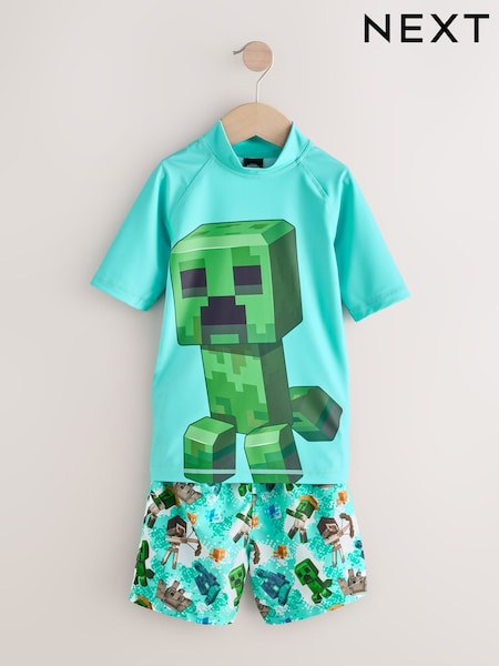 Minecraft Rash Vest and Swim Shorts Set (3-16yrs) (W41028) | €26 - €44
