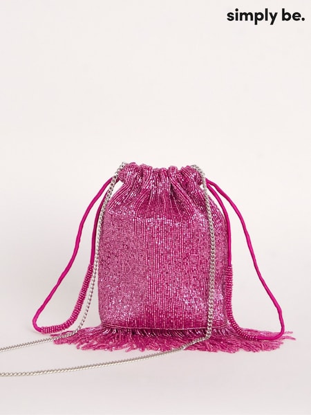 Simply Be Pink Beaded Pouch Bag (W41138) | €48