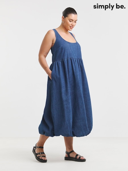 Simply Be Blue Bubble Hem Midaxi Dress (W41150) | €79