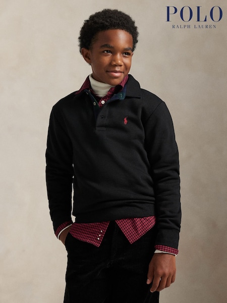 Polo Ralph Lauren Black Jersey Long Sleeve Polo Shirt (W41312) | €105 - €118