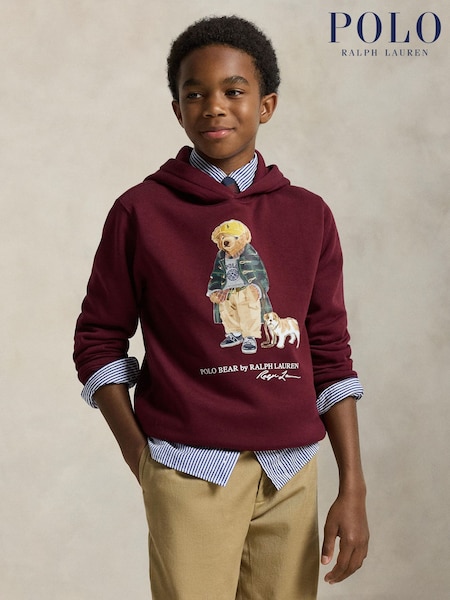Polo Ralph Lauren Red Boys Bear Graphic Print Hoodie (W41332) | €139 - €152