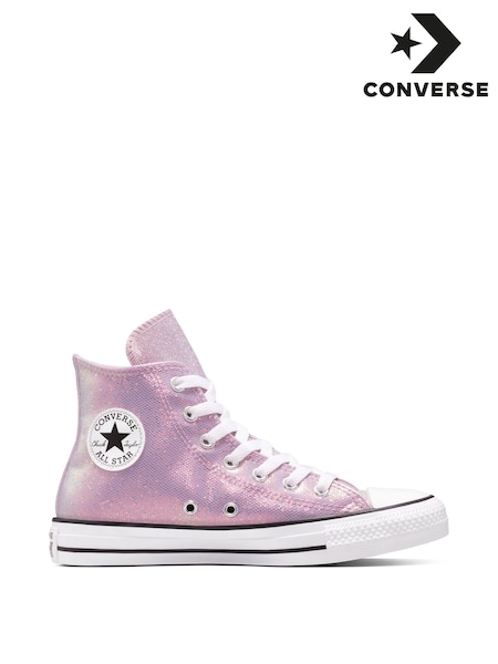 Converse Pink Chuck Taylor Teen Disco Glitter High Trainers (W41388) | AED291