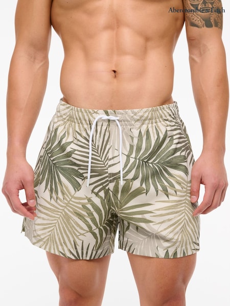 Abercrombie & Fitch Green Printed Pull On Swim Shorts (W41398) | €66