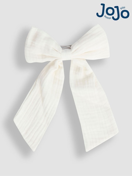 JoJo Maman Bébé Cream Cheesecloth Bow Clip (W41529) | AED44