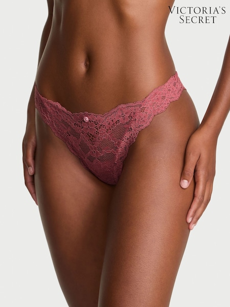 Victoria's Secret Seductive Rose Pink Thong Lace Knickers (W41557) | €18.50