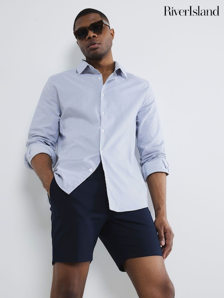 Синій - River Island Unbelted шорти чинос (W41666) | 1 682 грн