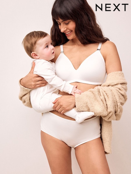White Pad Non Wire Nursing Anti Leak Bra (W42761) | AED117