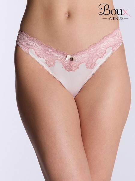 ורוד - Boux Avenue Pink Etta Satin and Lace Briefs (W42948) | ‏80‏₪