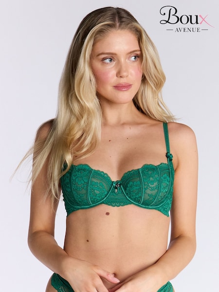 Boux Avenue Green Jasmine Lace Unpadded Balconette Bra (W42953) | €50