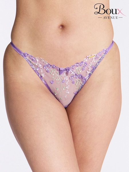 Пурпурный - Boux Avenue Purple Flora Tanga Floral Embroidered Briefs (W42957) | €24