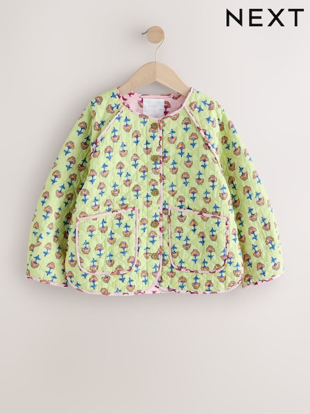 Lime Green Floral Print Quilted Jacket (3-16yrs) (W43038) | AED142 - AED193