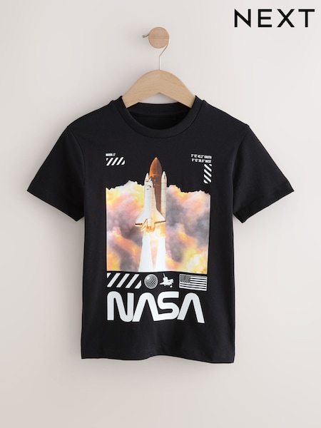 Black NASA License Short Sleeve T-Shirt (3-16yrs) (W43213) | AZN 30 - AZN 37