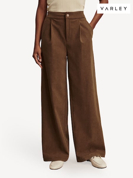 Varley Brown Rocio Wide Leg 29.5 Trousers (W43288) | €171
