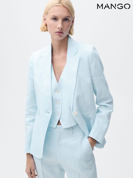 Mango Blue Linen Suit Jacket (W43320) | €114