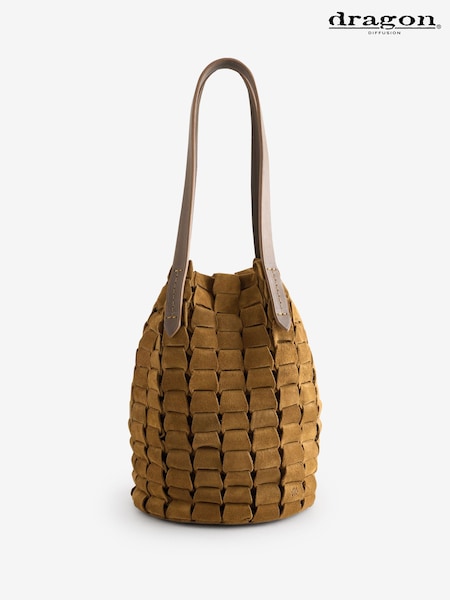 Dragon Diffusion Link Bucket Suede Honey Bag (W43327) | ‏1,863 د.إ.‏