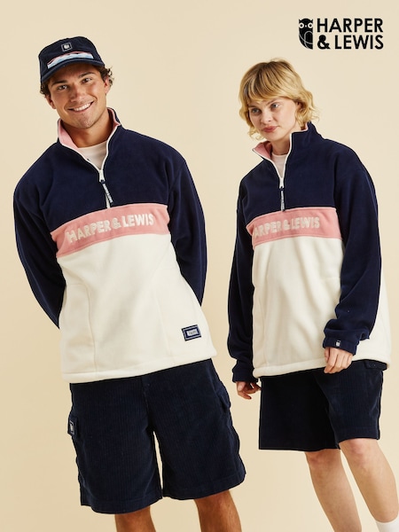 Harper & Lewis Mellow Retro Pattern 1/4 Zip Fleece (W43513) | €82