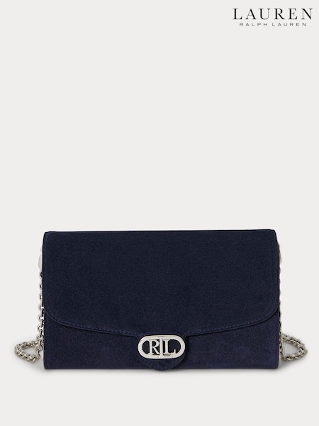Lauren Ralph Lauren Blue Adair Leather Chain Cross-Body Clutch Bag (W43622) | R$ 1.865