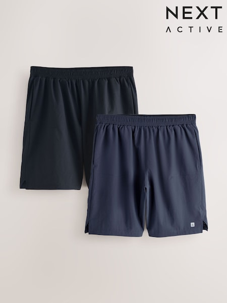 Preto/Azul marinho - 9 polegadas - Active Gym Sports Shorts 2 Pack (W43658) | R$ 365