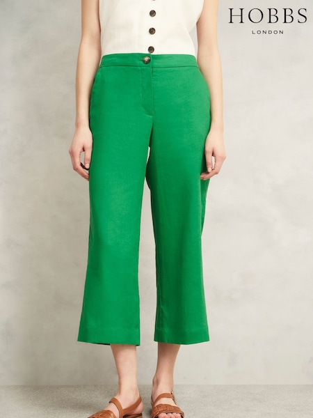 Hobbs Green Lillie 100% Linen Trousers (W43684) | €108