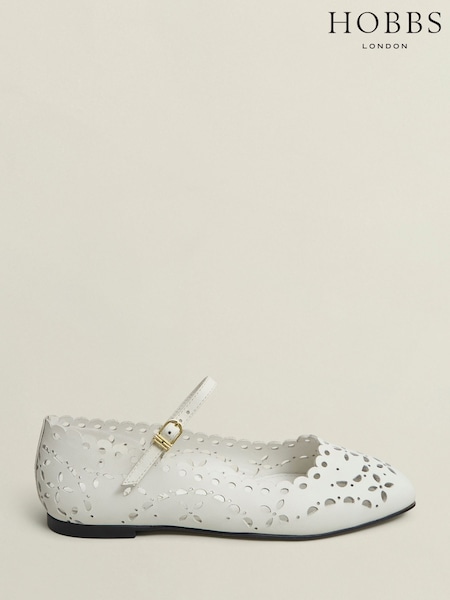 Hobbs White Chrissy Mary Jane Shoes (W43691) | AED751