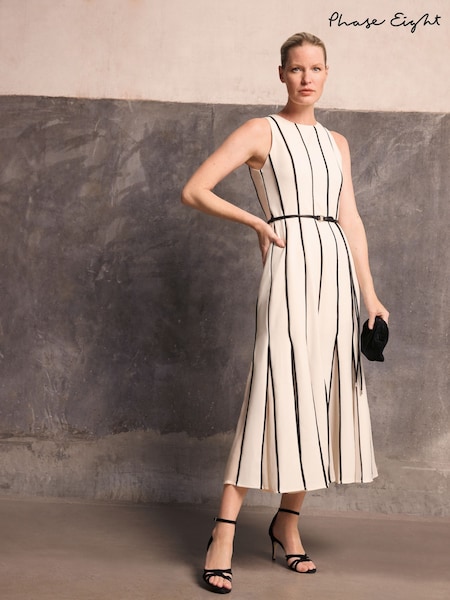 Phase Eight White Kimberley Midi Dress (W43912) | €228