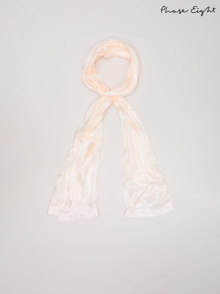 Phase Eight White Satin Trim Scarf (W43919) | €50