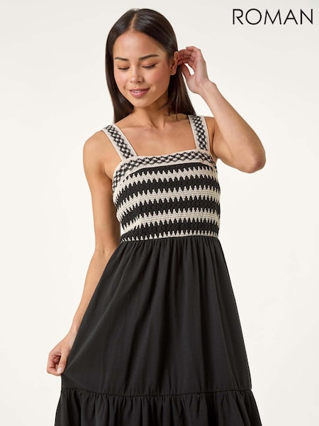 Roman Petite Crochet Trim Strap Dress (W43954) | 357 LEI