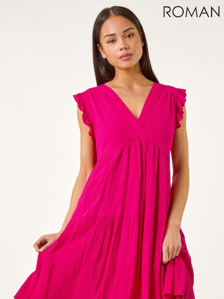 Roz - Roman Petite Frill Short Dress (W43969) | 335 LEI