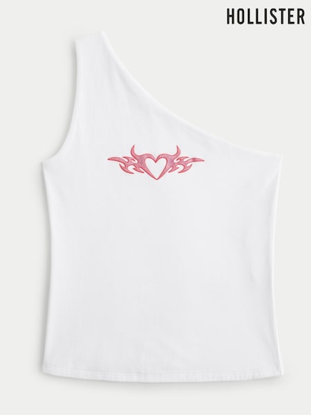 Hollister One Shoulder Asymmetric White Top (W44051) | €22.50
