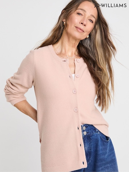 JD Williams Pink Boxy Crew Neck Cardigan (W44220) | €33