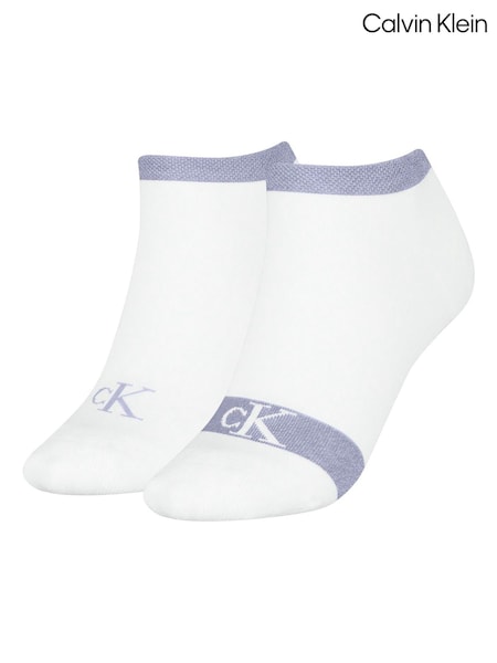 Calvin Klein Purple Womens Jeans Sneaker 100% Cotton Socks 2 Pack (W44350) | €16.50