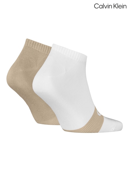 Calvin Klein Brown Mens Jeans Sneaker Socks 2 Pack with Auto Linked Toe Seam (W44354) | €16.50