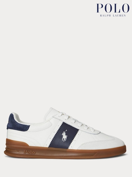 Cream - Polo Ralph Lauren Heritage Aera PP Leather Trainers (W44474) | 894 LEI