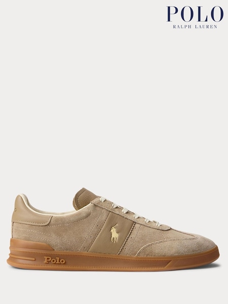 Polo Ralph Lauren Brown Hertitage Aera Suede Mix Trainers (W44479) | €154