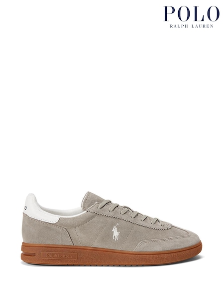 Polo Ralph Lauren Grey Black Bedford PP Suede Low Top Trainers (W44494) | €159