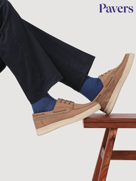 Maro - Pavers Wide Fit Leather Boat Shoes (W44740) | 410 LEI